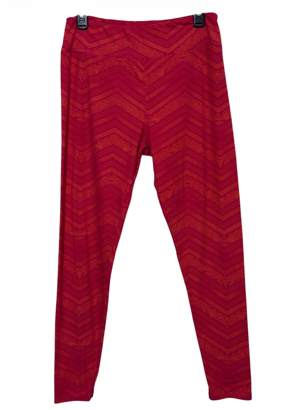 LuLaRoe Tall & Curvy TC Pink Orange Geometric Chevron Printed Leggings